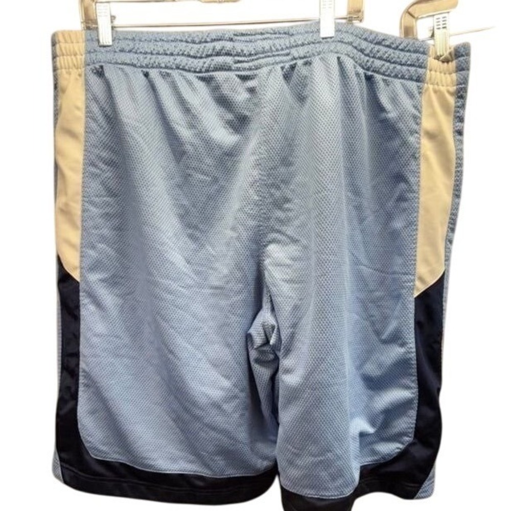 NBA Mens 2XL Basketball Shorts Light Blue‎ Navy Mesh Athletic Colorblock -spot